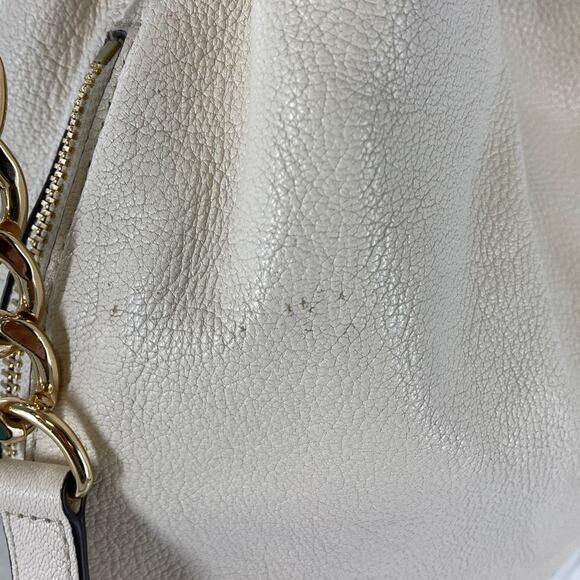 MICHAEL KORS, IVORY PEBBLED LEATHER SHOULDER BAG (ASIS) - Picture 3 of 15